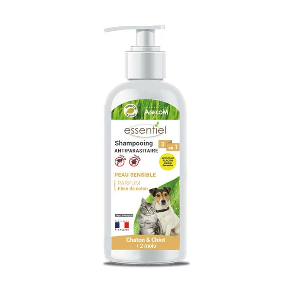 AGECOM Essentiel Shampooing Antiparasitaire Chiot & Chaton - 250 Ml – Image 2