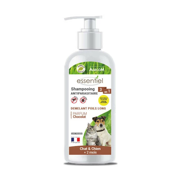 AGECOM Essentiel Shampooing Antiparasitaire & Démêlant Poils Longs - 250 Ml – Image 2
