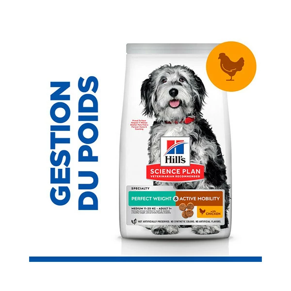 Hill's Science Plan Canine Adult Perfect Weight Active Mobility Medium - 12 Kg â Image 4