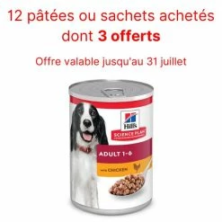 Promotion Hill's Science Plan Canine Adult Santé & Forme Poulet - 12 X 370 G