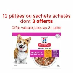 Promotion Hill's Science Plan Canine Adult Small & Mini Healthy Cuisine Mixte Poulet Bœuf - 12 X 80 G